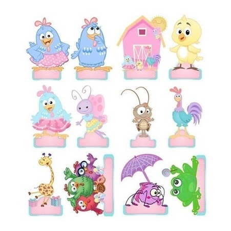 Kit 12 Display Mesa Galinha Pintadinha Candy Decoração 20cm em Oferta na Shopee