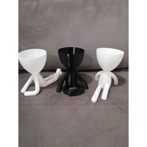 Kit 3 mini vasos decorativos Robert Bob Plant para suculentas e/ou mini cactos.