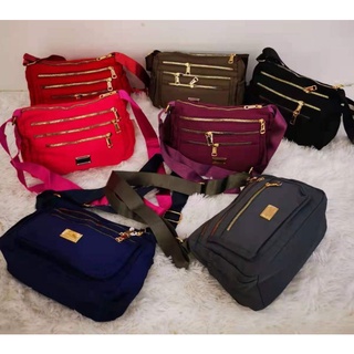 Bolsa Nylon Transversal Feminina Impermeavel Com 3 Ziper 0023