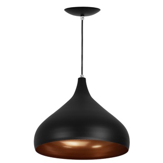Lustre Pendente Aladim Preto com Cobre 31cm em Oferta na Shopee