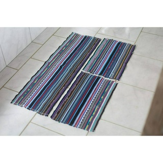 Tapete Trançado jogo 3 pcs cozinha porta entrada banheiro artesanal em Oferta na Shopee
