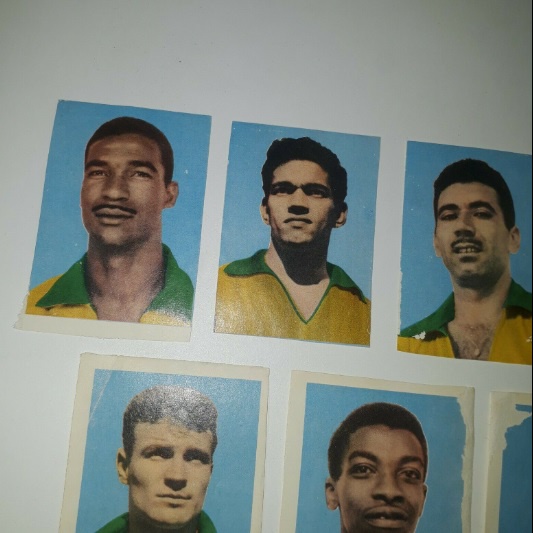 Conjunto de 17 figurinhas do Álbum Aquarela - Copa do Mundo de 1958 Brasil - c/ Garrincha e Zagallo
