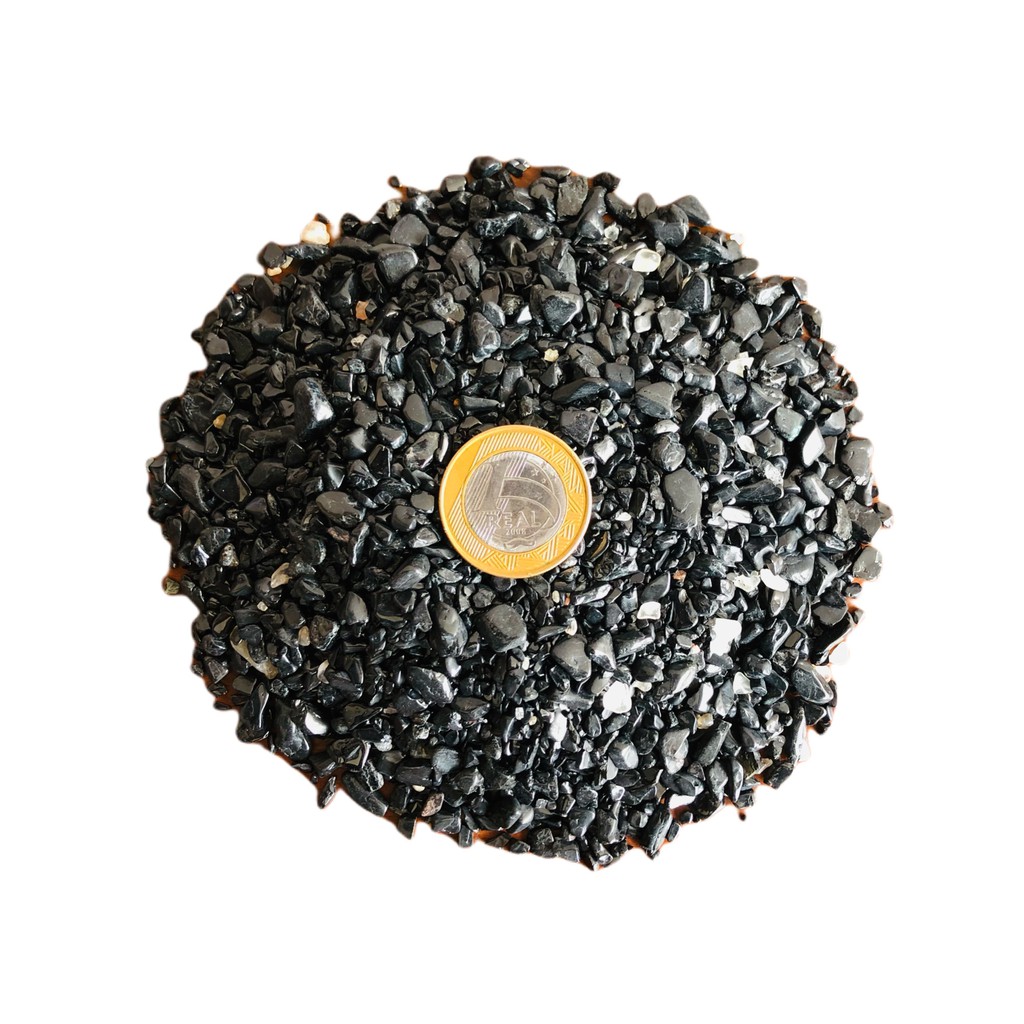 Cascalho De Pedra Turmalina Negra Natural Miúdo 01 - 500g