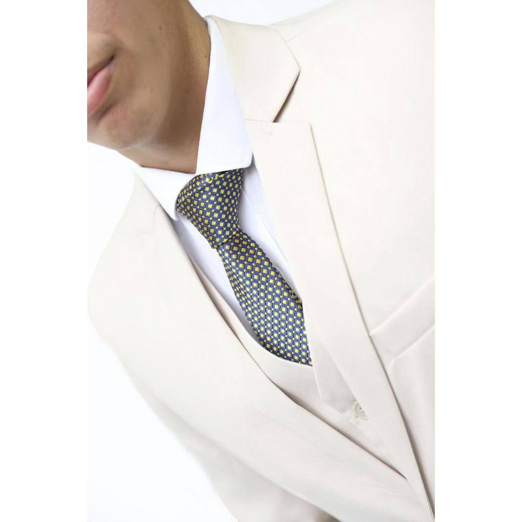 Terno Slim Oxford Bege-Claro