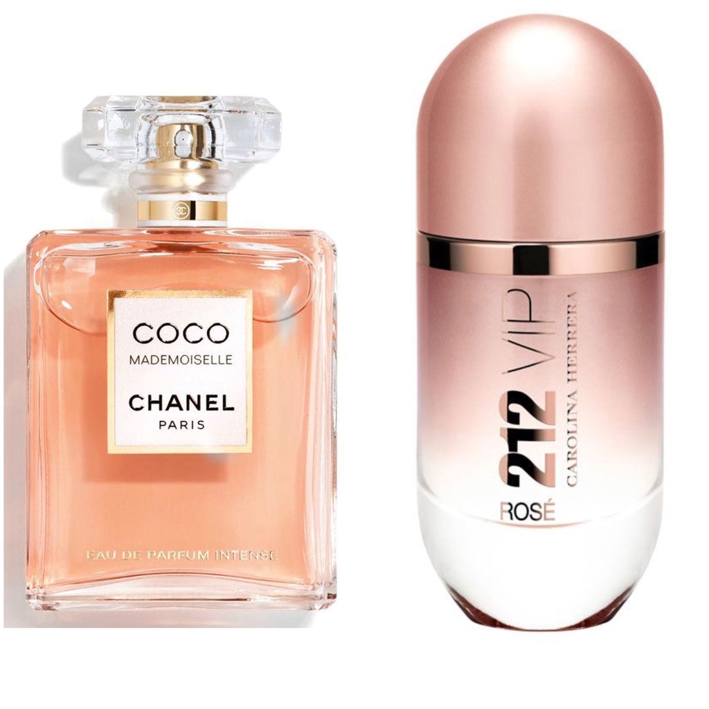 Kit com 2 Perfum​es Femininos Coco Mademoiselle e 212 Vip Rosé 50 ml Alta Fixação na pele