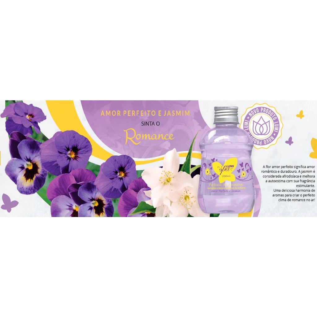 Aromatizante de ambiente Lumi Amor Perfeito e Jasmim