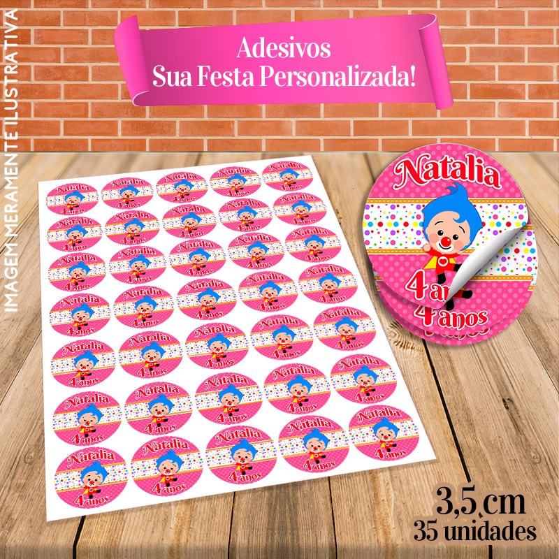 35 Adesivos Redondo 3,5cm Personalizados Vários Temas