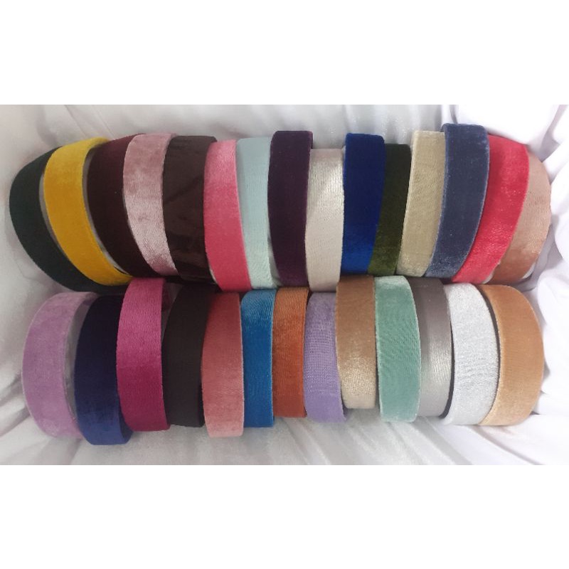 tiara larga 3cm, veludo, 12 unidades em Oferta na Shopee