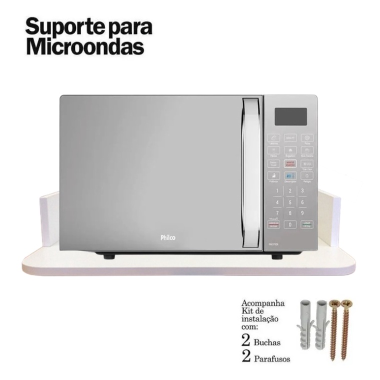 Suporte Micro-ondas Forno Elétrico e Impressora em MDF 50 cm de Largura - 35 cm Profundidade