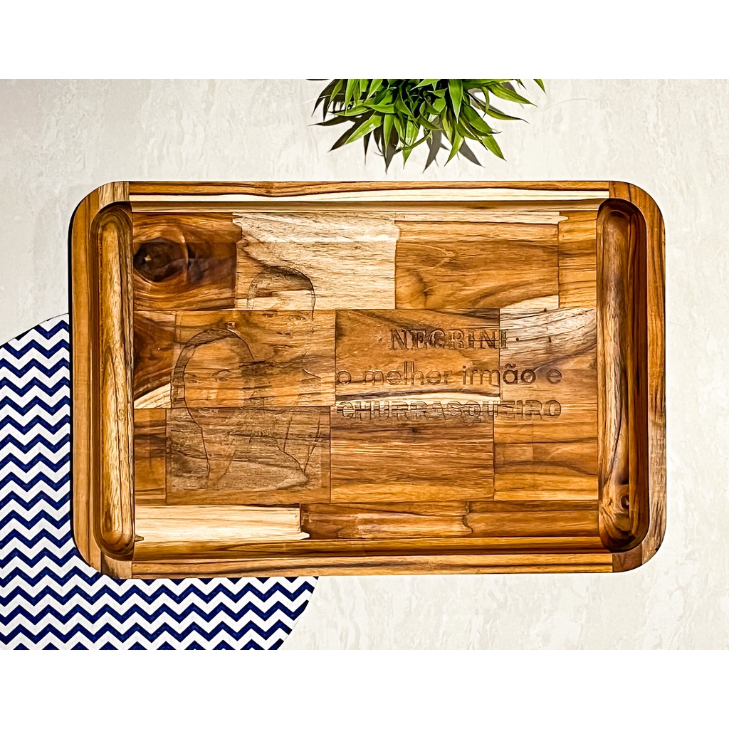 Gamela Teca Retangular 48x32cm Personalizada