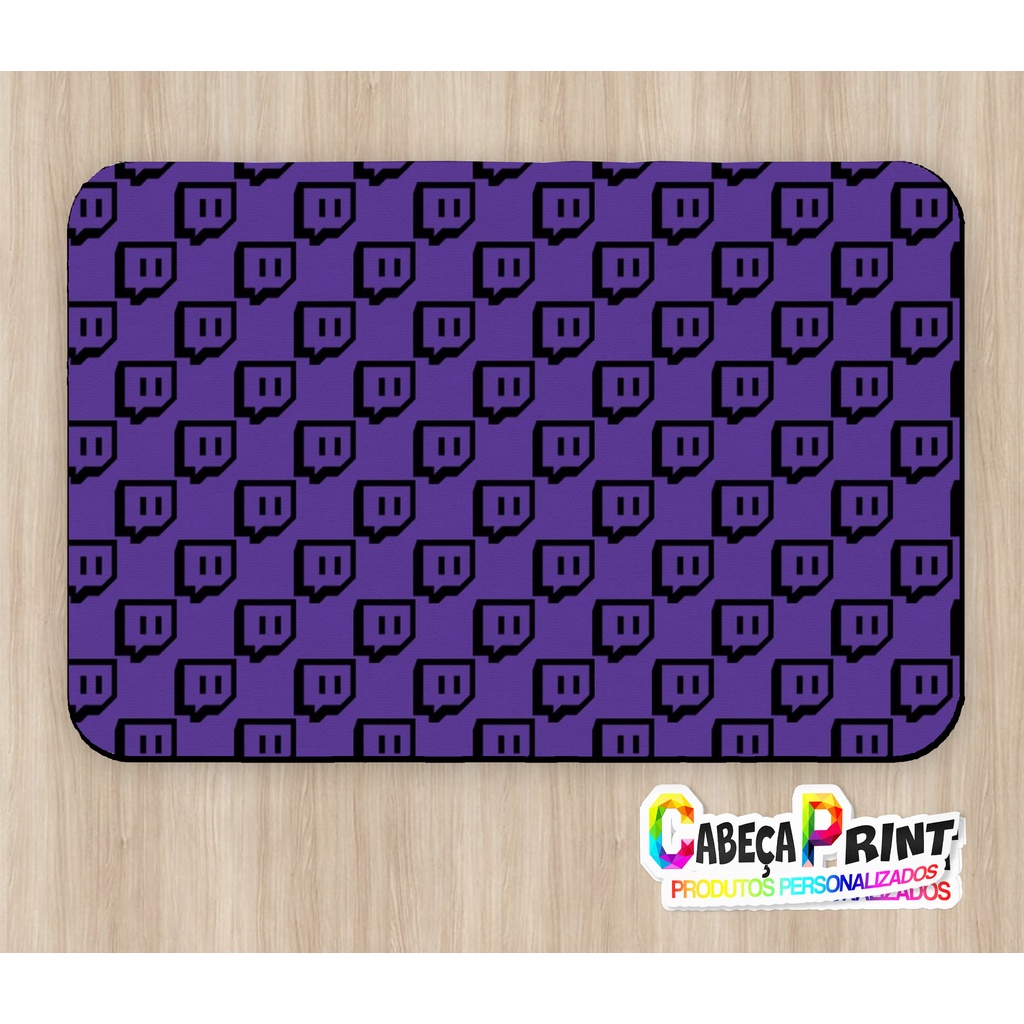 Mouse Pad 20x28 Cm Twitch Personalize com seu nome Escorrega o Preço