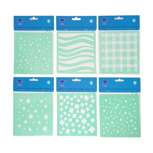 Kit Stencil Quadrados para Bolos, Biscoitos, Cafés - C4554 em Oferta na Shopee