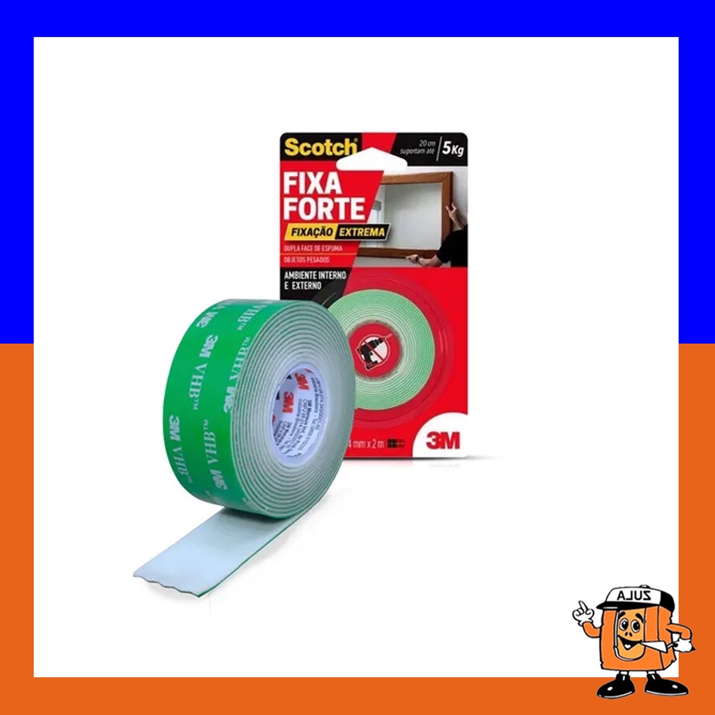Fita Dupla Face Adesiva Para Quadros Multiuso Suporta 5kg 3m | Shopee ...