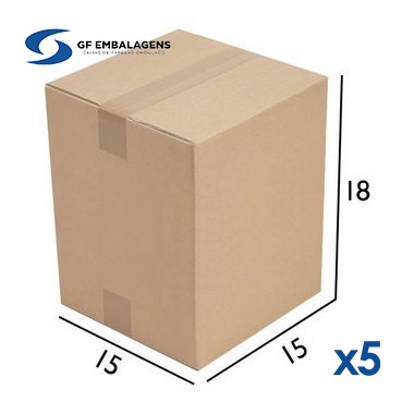 Caixa de Papelão G27 - 15 x 15 x 18 -  5 Unidades