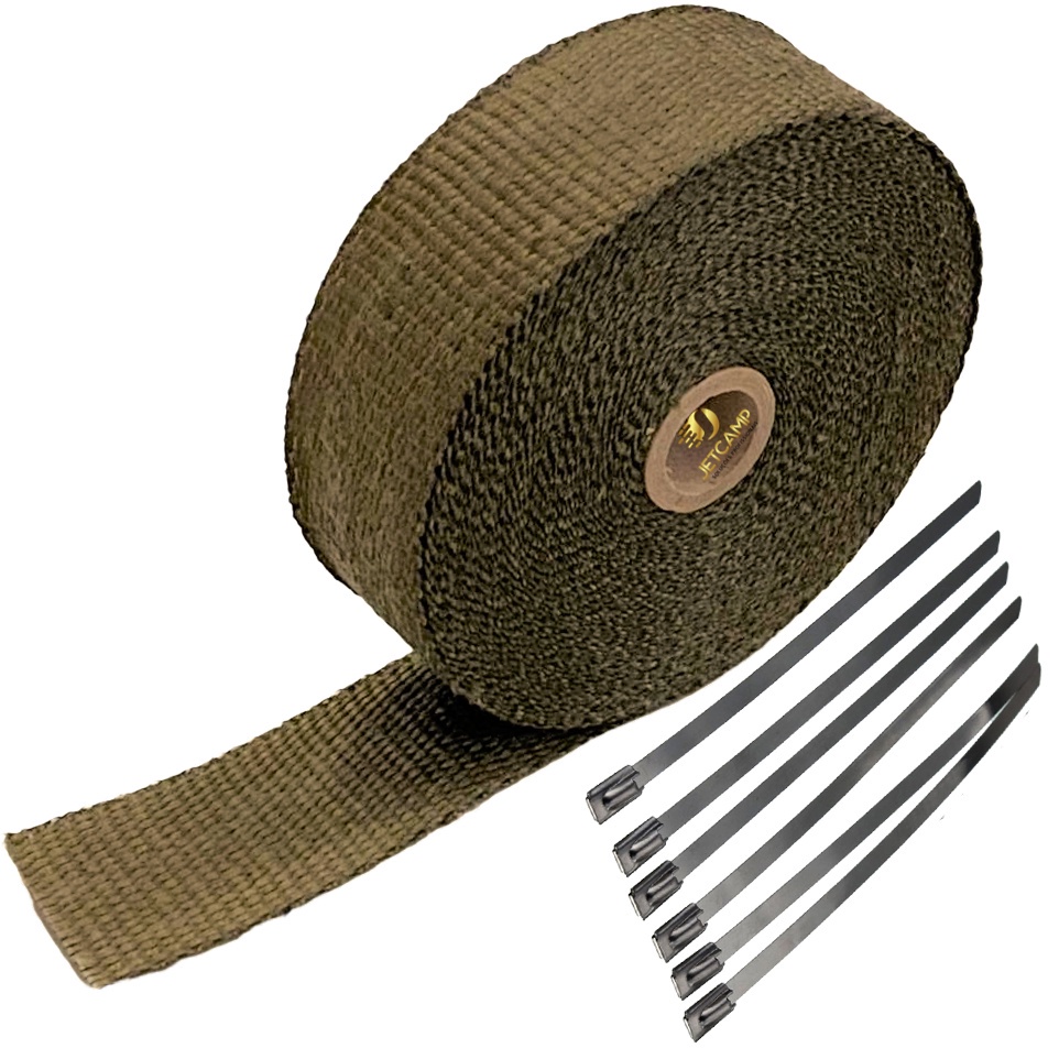 Manta Térmica Termotape Escapamento Titanium 5 Metros E 6 ABRAÇADEIRAS Zip TIE