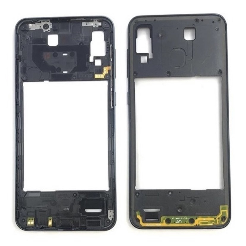 Carcaça Do Aro Lateral Com Botões E Flex Superior Galaxy A30 Sm-a305 Preto