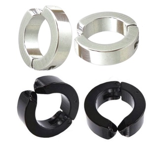 Kit 2 Pares de Brinco de Pressão Aço Inox Argola Unisex