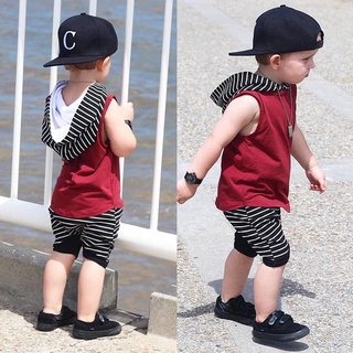 Conjunto Menino Estiloso Monda Criança Infantil Camisa Com Capuz E Bermuda Saruel