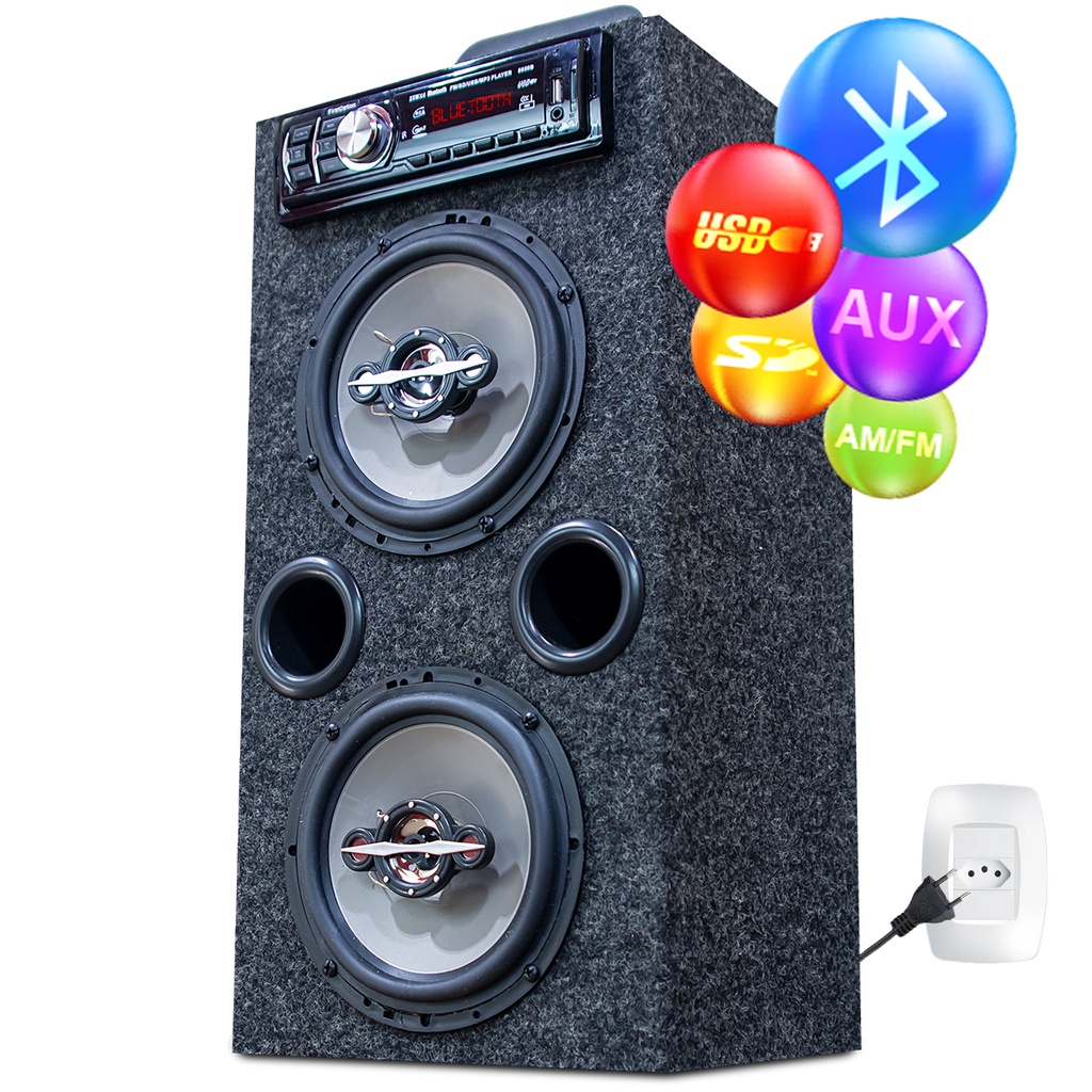 Caixa bluetooth de Som Residencial Bob 6 Polegadas Ativa Alto Falante Bluetooth usb sd aux Caixinha Grande Corujinha