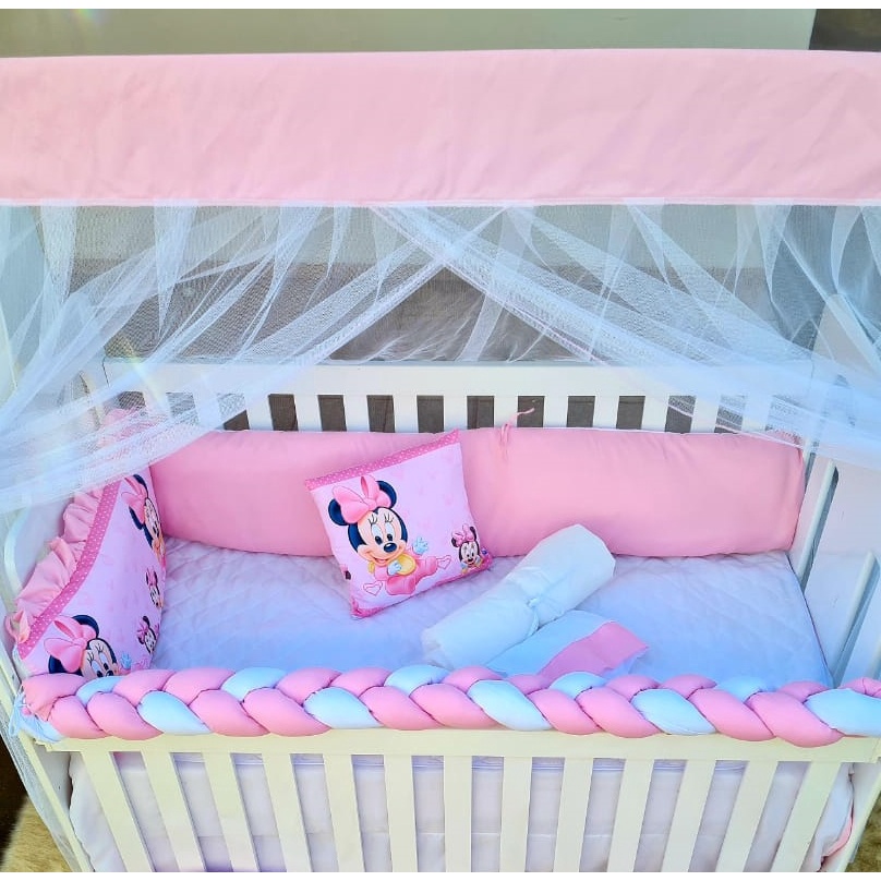 Kit Berço Mickey e Minnie Americano e Nacional 11 Peças Completo
