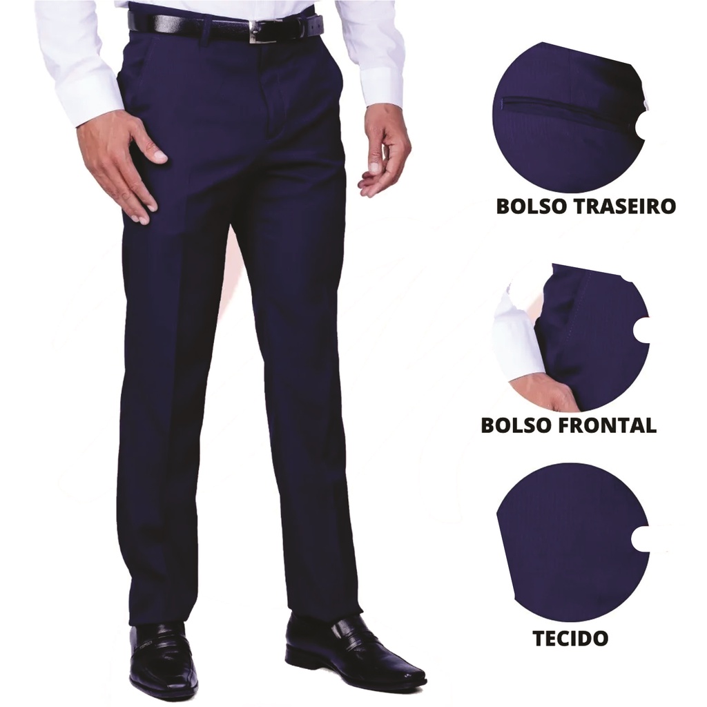 Calça Social Slim Oxford Executiva + Promoção