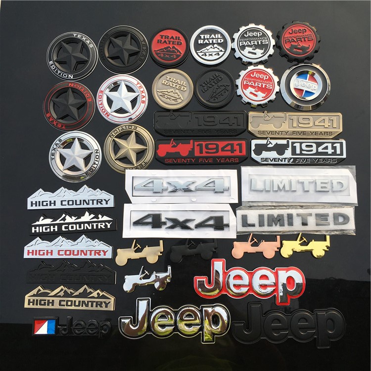 1 Pc 3D Metal Etiqueta Do Carro Para Jeep Acessórios Exterior Auto Trilha 4X4 1941 Mouin Letras Limitada Emblema Reequipamento Modificado Decalques