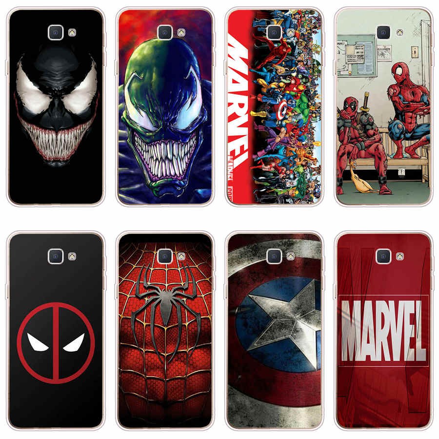 Capa Flexível De Silicone Tpu Marvel Os Vingadores Para Samsung Galaxy J5 2016 J6 2018 J7 2016 2017 J7 Prime J7 Neo