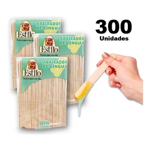 Espátula Palito Depilação Modelo Abaixador De Língua 300un em Oferta na Shopee
