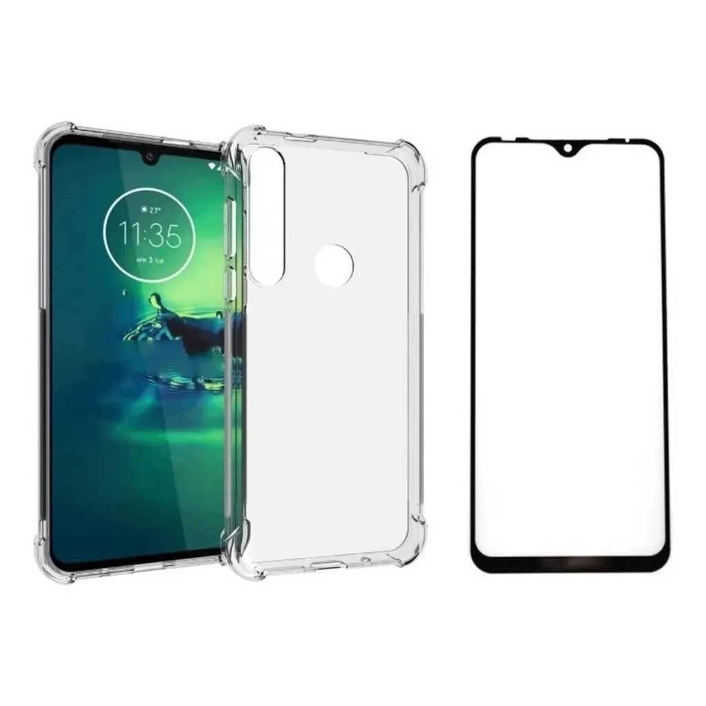 Capa Capinha Anti Shock Motorola Moto G8 Plus Xt2019-2  + Pelicula Vidro 3D/9D em Oferta na Shopee