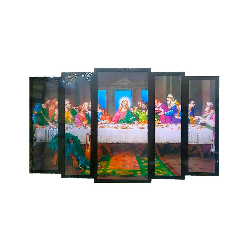 Quadro Decorativo Sala Quarto Última Santa Ceia De Jesus Religioso Quadro De Parede Mosaico  52x98mm