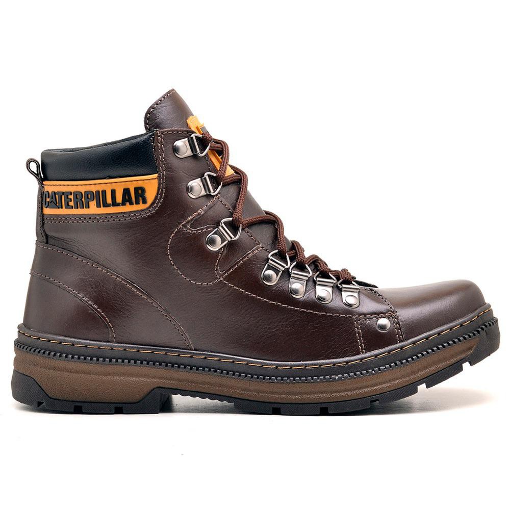 Bota Caterpillar De Couro Legítimo Masculino X2 Oferta Promocional Desconto no Preço