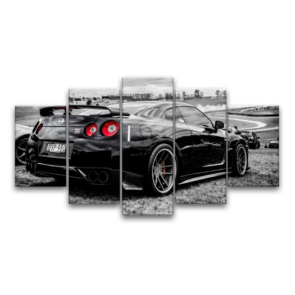 Quadro Carro Gtr Nissan 5 Peças Quarto Sala 115cm X 60cm em Oferta na Shopee