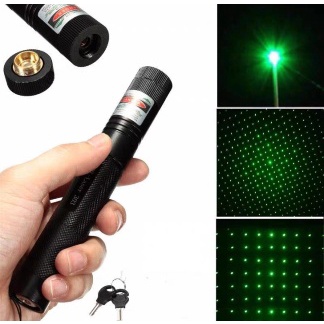 HYQ1512 Caneta Laser Laser Pointer Verde com Bateria Recarregável com Chave de Segurança Laser