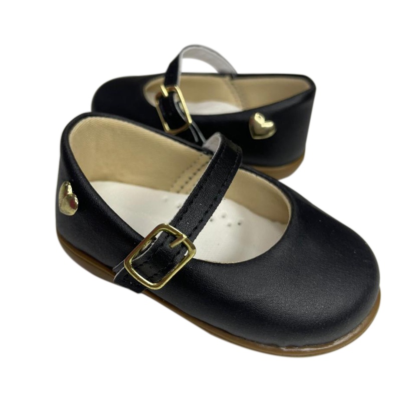 Sapatilha Preta Sandália Bebê Menina Calcados Infantil Sapatinho