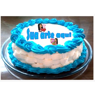 Papel arroz redondo personalizado por você 20cm em Oferta na Shopee