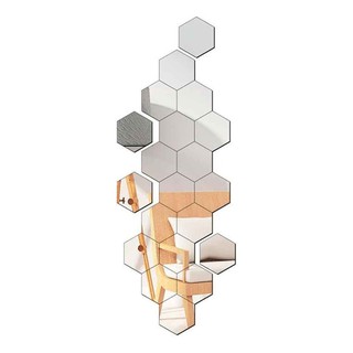 Espelho Acrilico Decorativo Parede Hexagonal Grade 10 Peças em Oferta na Shopee