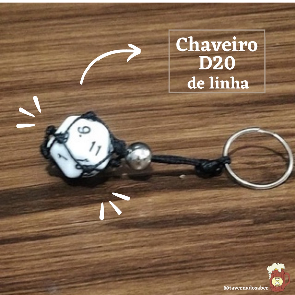 Chaveiros D20 com dado Removível / Dado d20 / RPG / Magic / Dungeons and Dragons