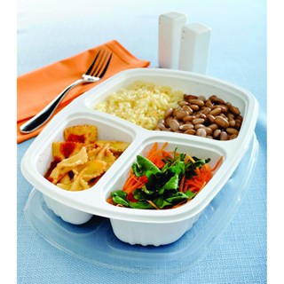 10 Bandeja Refeição 3 Divisórias - 1150ml Ref.: G 330 galvanotek 26,8x18,3x5,3cm marmita em Oferta na Shopee