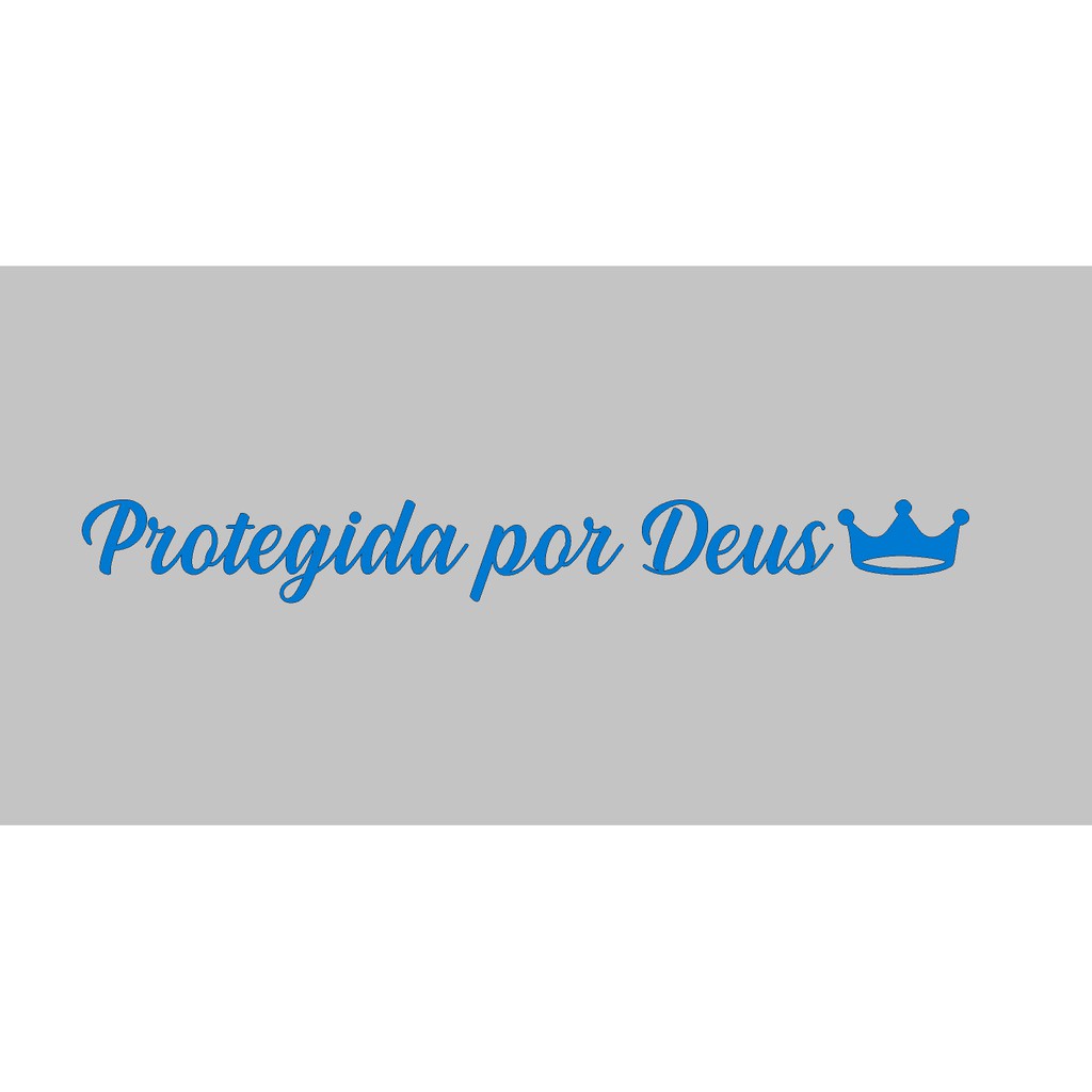 Adesivo Frase Protegida por Deus 30 x 3,5CM