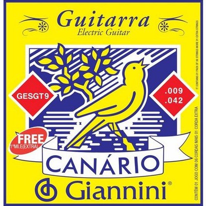 Encordoamento Guitarra Canário Giannini 009 + 1º Mi GESGT9