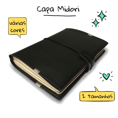 Capa tipo Midori A5 e A6 Várias Cores Capa tipo Midori A5 e A6 Várias Cores