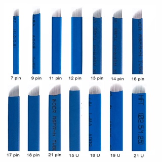 10 pcs Agulhas Microblading Agulhas Lamina Agulhas Agulha Nano de Maquiagem Permanente para Sobrancelha