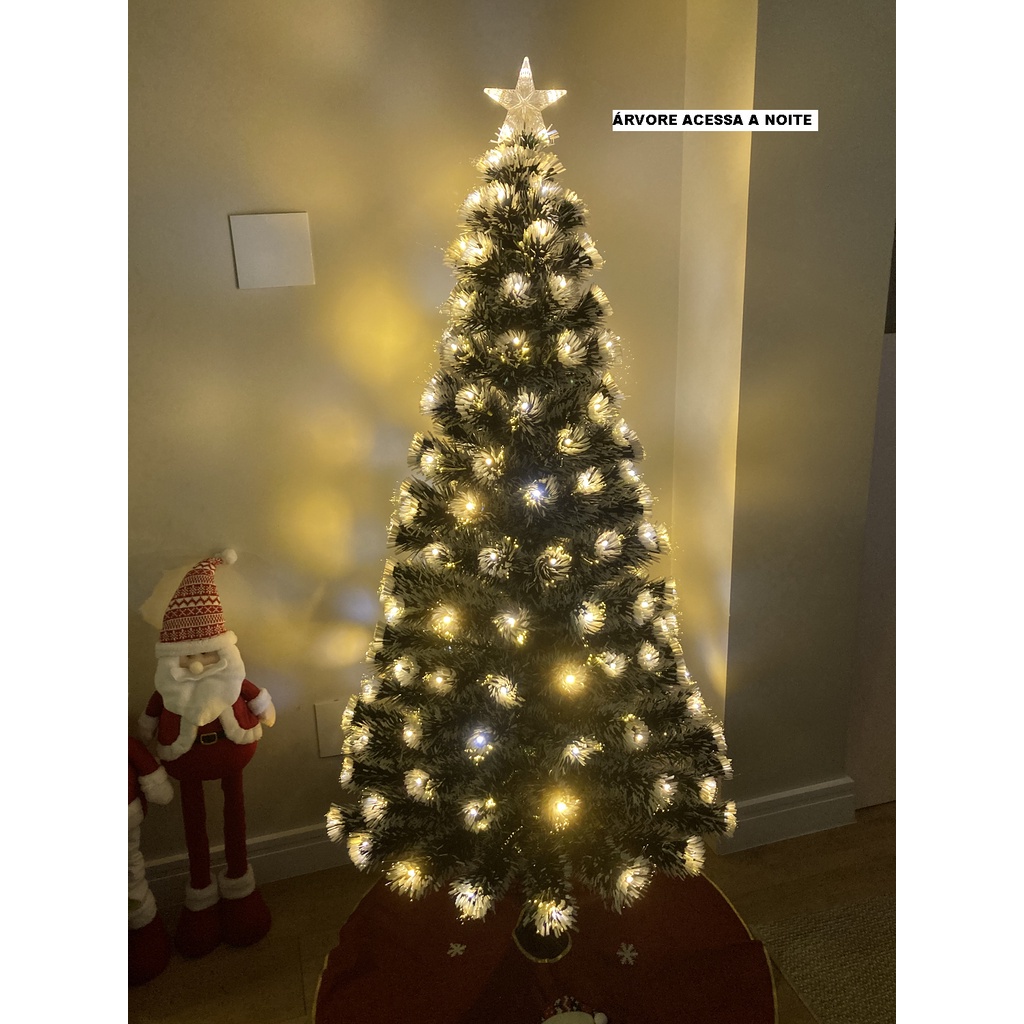 Árvore de Natal LED Fibra Ótica Cristal 150Cm Luzes Bivolt | Shopee Brasil