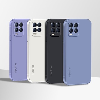 Original Official Square Silicone Phone Case OPPO Realme 8 Pro 4G Casing Thin Candy Soft Cover