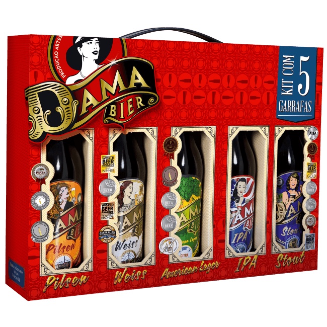 Kit Pai Cervejeiro Presente 5 Longneck Dama Bier Cerveja Artesanal em Oferta na Shopee