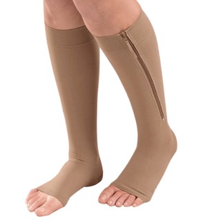 Meia 3/4 Média Compressão 20-30 Mmhg Unissex - Com Ziper