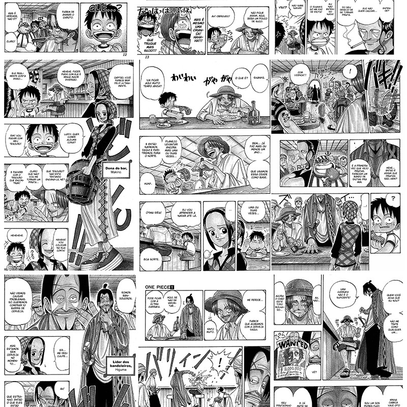 Papel De Parede Adesivo Lavável Quarto Mangá One Piece Anime