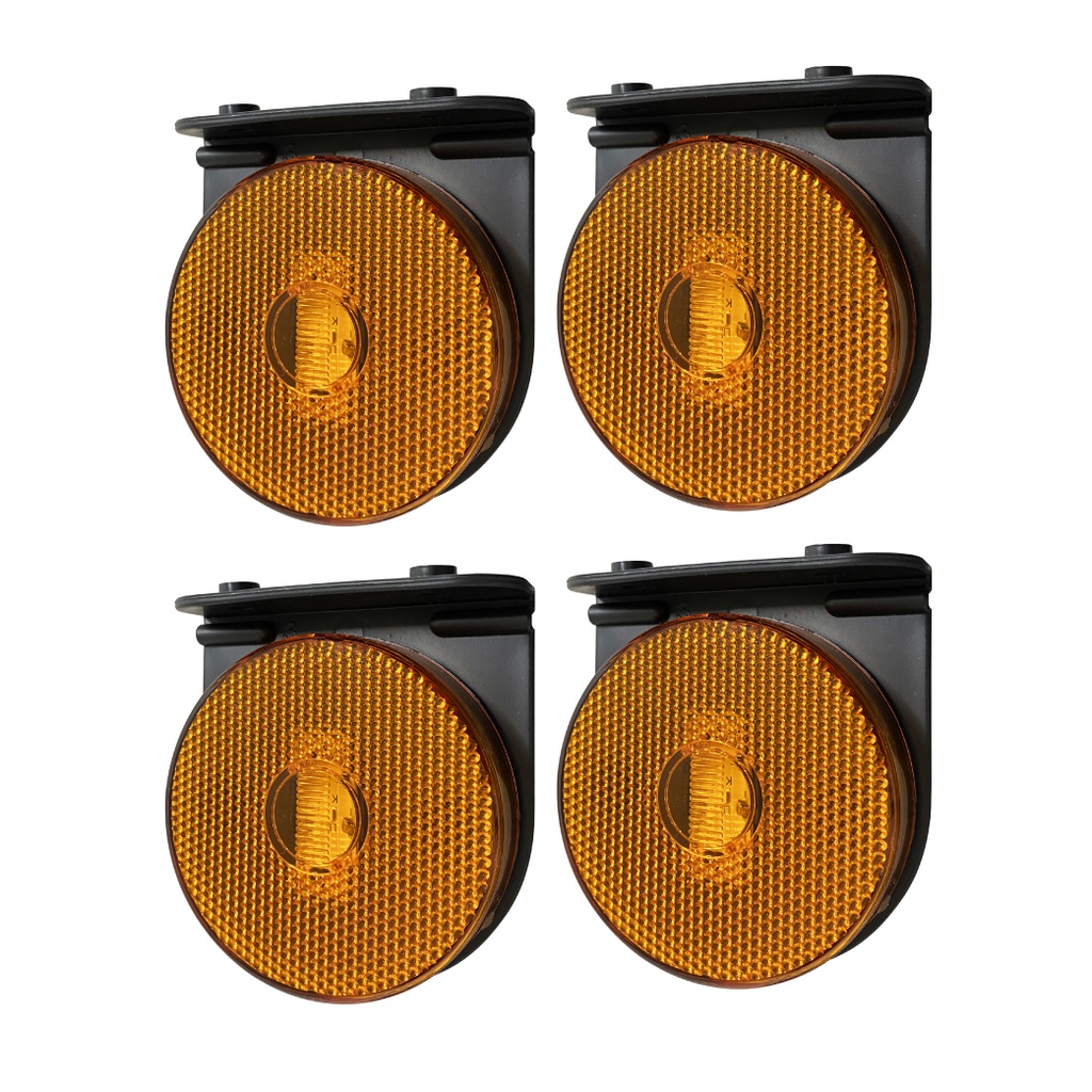 Kit 4 Lanterna Lateral Carreta Randon Led Bivolt Laranja