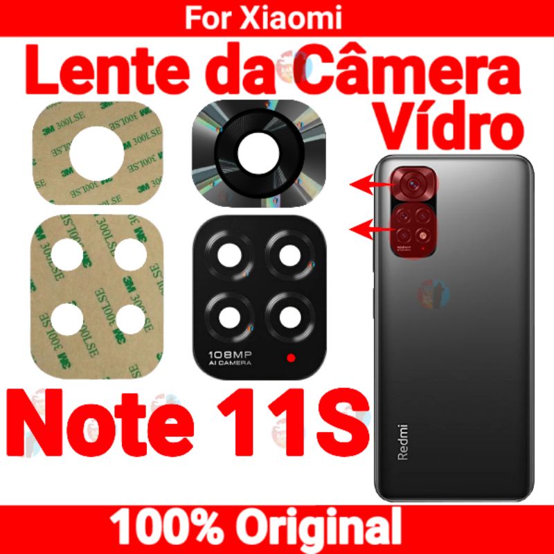 Vidro da Camera Redmi Note 11s 4g Xiaomi Lente da Câmera Traseira Vidrinho Traseiro Note Xiaomi 11s Original