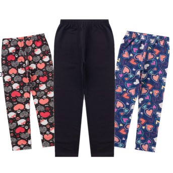 Kit 3 Legging Infantil Menina Em Cotton Sortido L32 em Oferta na Shopee